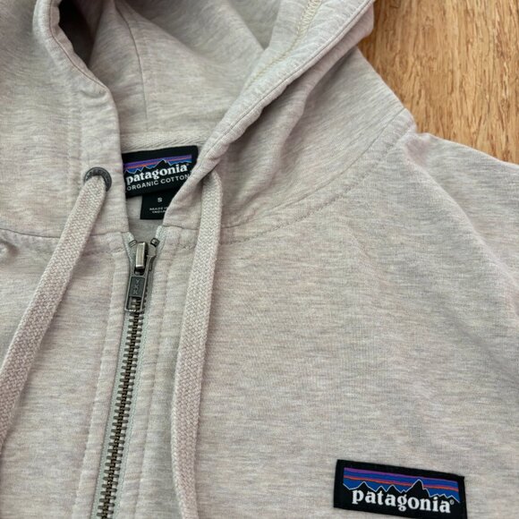 Patagonia Hoodie Womens S Beige Zip Up Organic Cotton Recycled Ahnya Sweatshirt - Picture 6 of 6